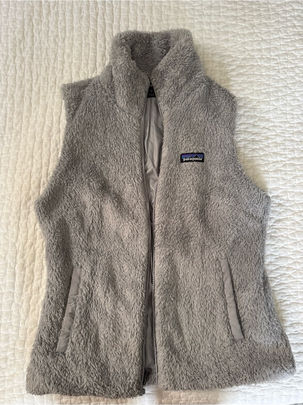 Patagonia Women's Light Gray Teddy Fleece Vest